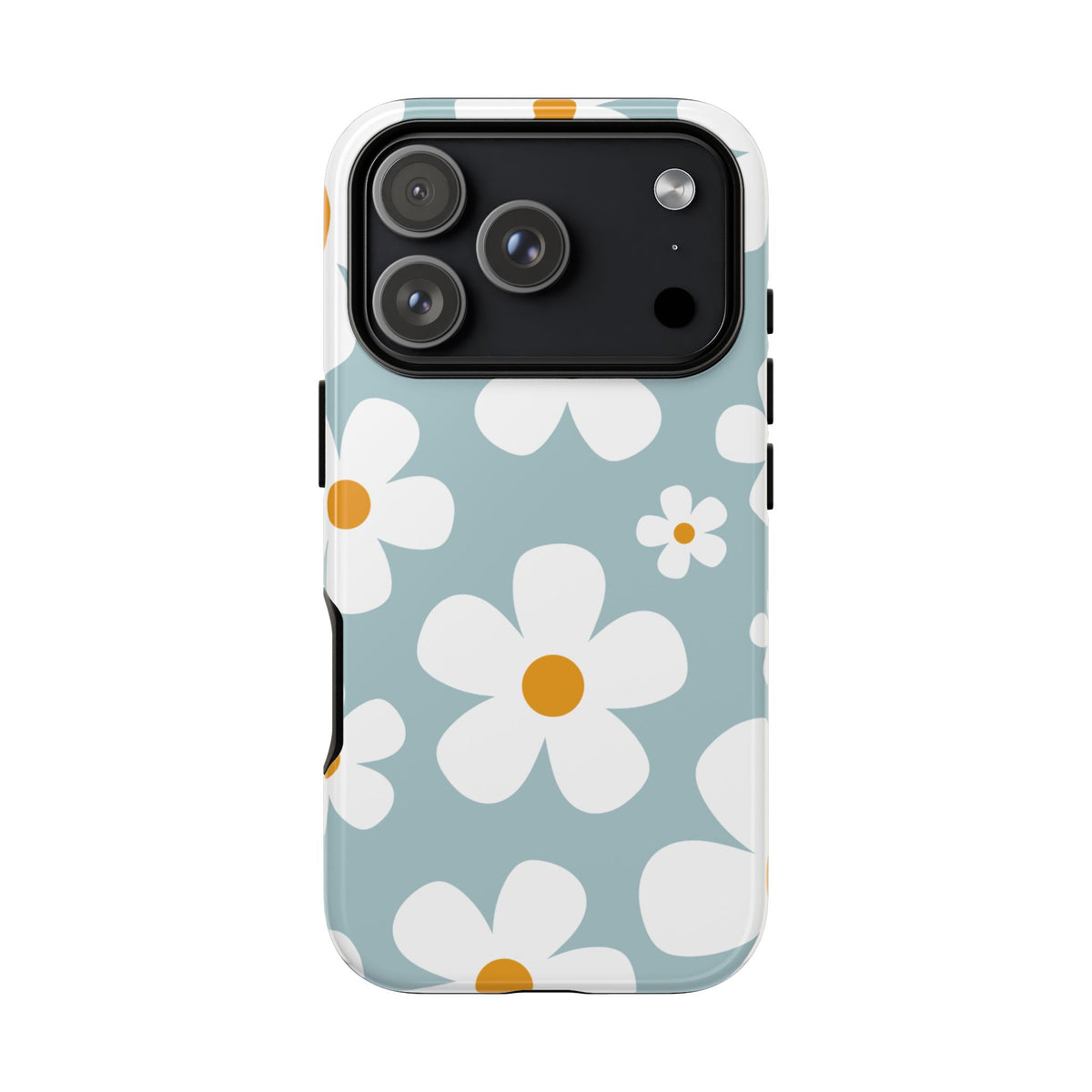 Cute Blue Daisy Pattern Phone Case - Blue Phone Case - iPhone 17 Pro / Glossy