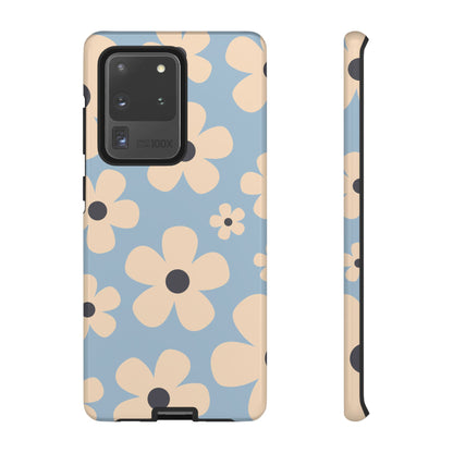 Cute Light Blue & Cream Daisy Pattern Phone Case - Blue Phone Case - Samsung Galaxy S20 Ultra / Glossy