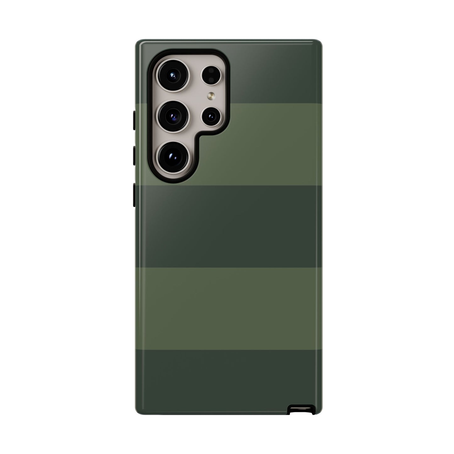 Samsung Galaxy S24 Ultra / Glossy Phone Case - Green Horizontal Stripe Pattern Phone Case