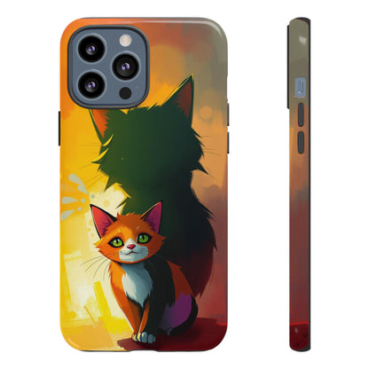 Acrylic Style Shadow Cat Design Phone Case