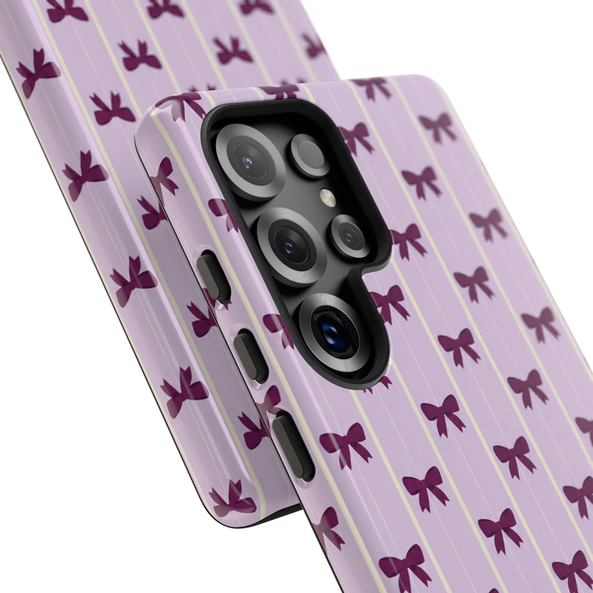 Retro Plum Purple Bow Pattern Phone Case