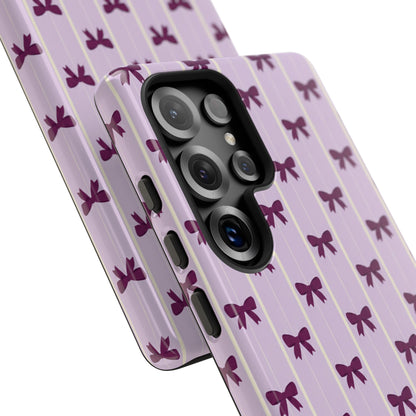 Retro Plum Purple Bow Pattern Phone Case