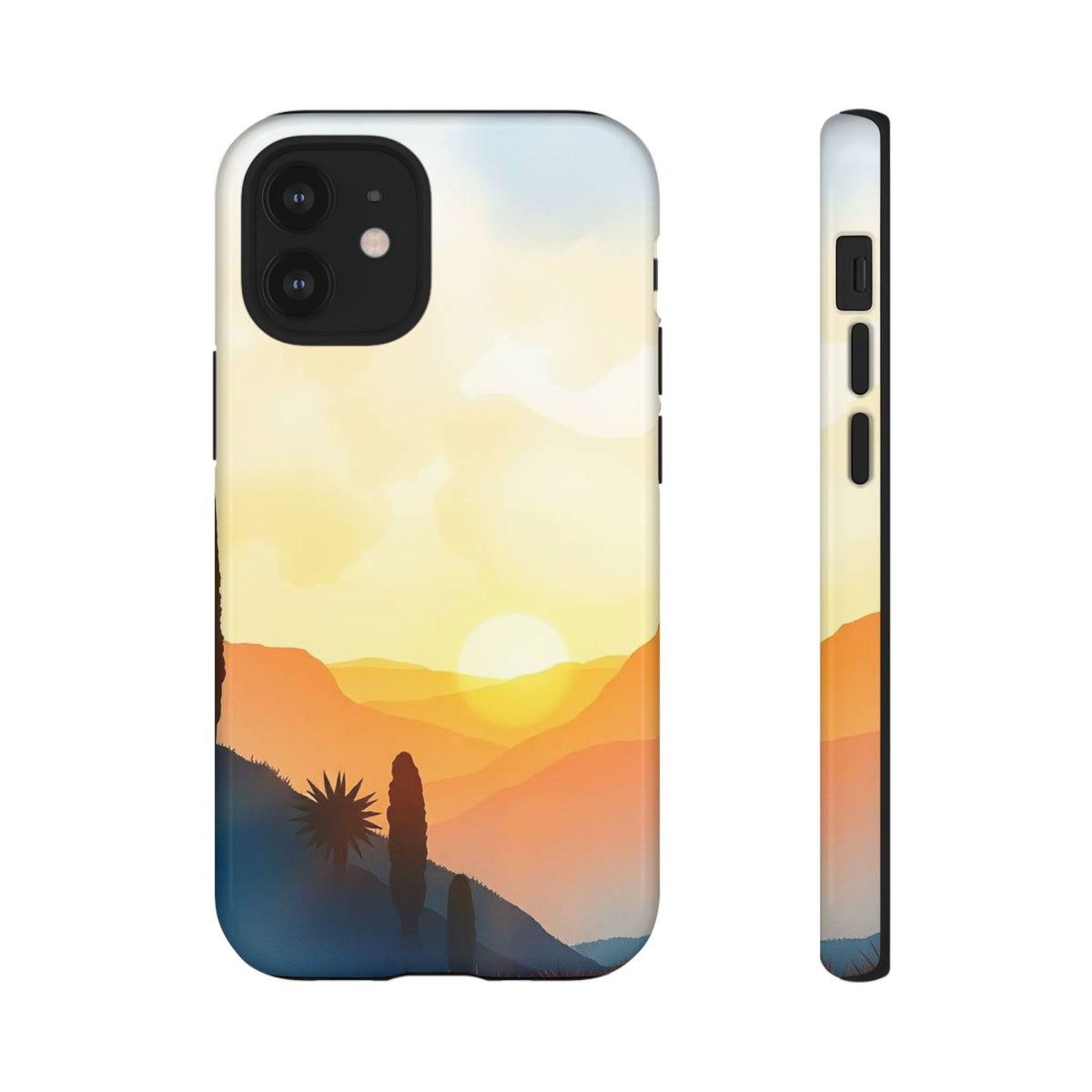 Watercolour Sunset Design Phone Case - Multicolor Phone Case - iPhone 12 Mini / Glossy