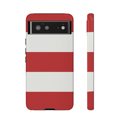 Google Pixel 6 / Glossy Phone Case - Red & White Horizontal Stripe Pattern Phone Case