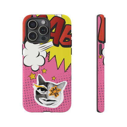 Bold Pink Pop Art Cat Phone Case - Pink Phone Case - iPhone 15 Pro Max / Glossy
