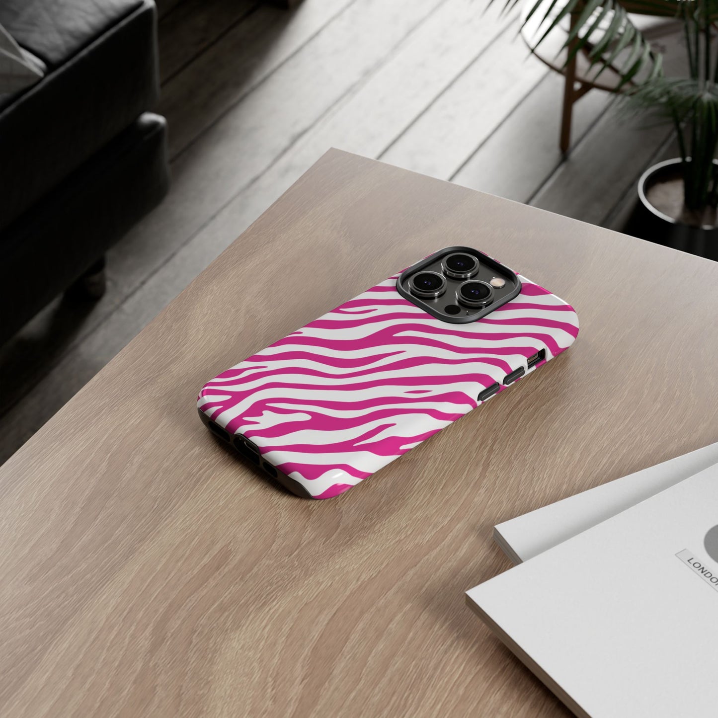 Stylish Hot Pink Zebra Print Phone Case