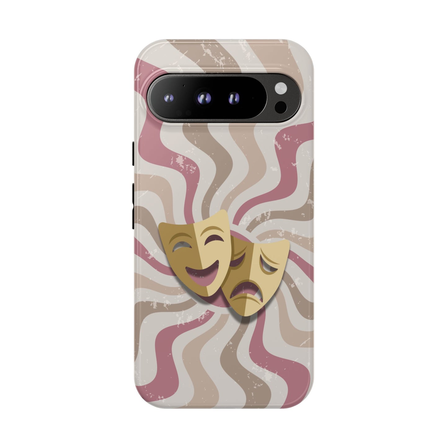 Comedy & Tragedy Masks – Pink Minimal Retro Wave Phone Case - Pink Phone Case - Google Pixel 9 Pro XL / Glossy