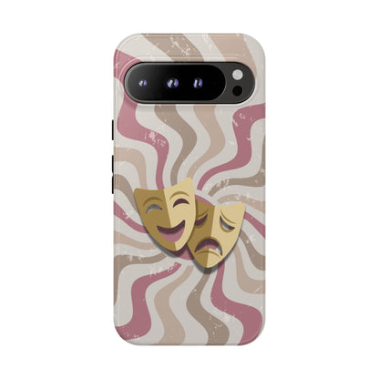 Comedy & Tragedy Masks – Pink Minimal Retro Wave Phone Case - Pink Phone Case - Google Pixel 9 Pro XL / Glossy