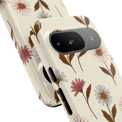 Pretty Cream & Rose Daisy Pattern Phone Case