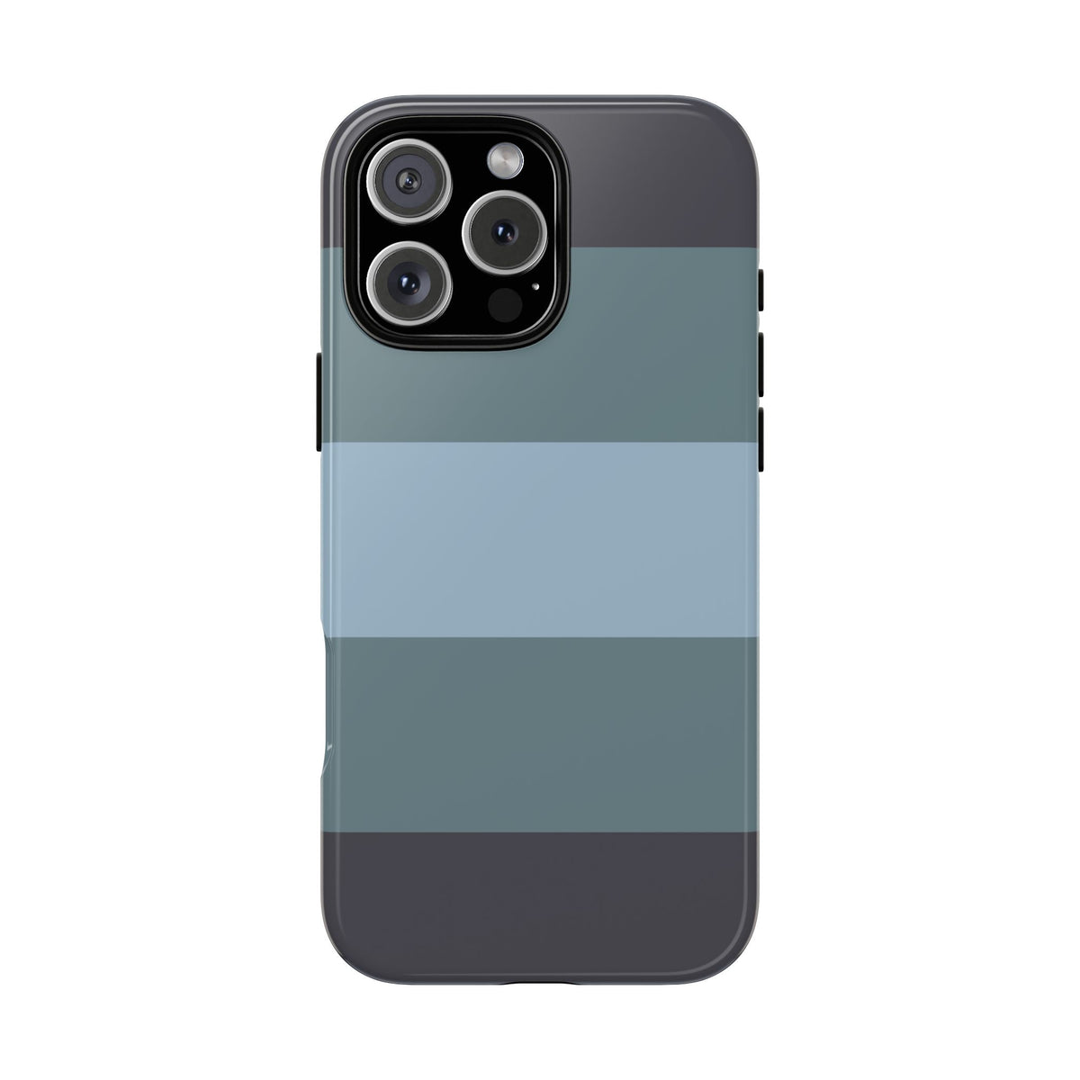 Shades of Blue Horizontal Stripe Pattern Phone Case - Blue Phone Case - iPhone 16 Pro Max / Glossy