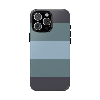 Shades of Blue Horizontal Stripe Pattern Phone Case - Blue Phone Case - iPhone 16 Pro Max / Glossy