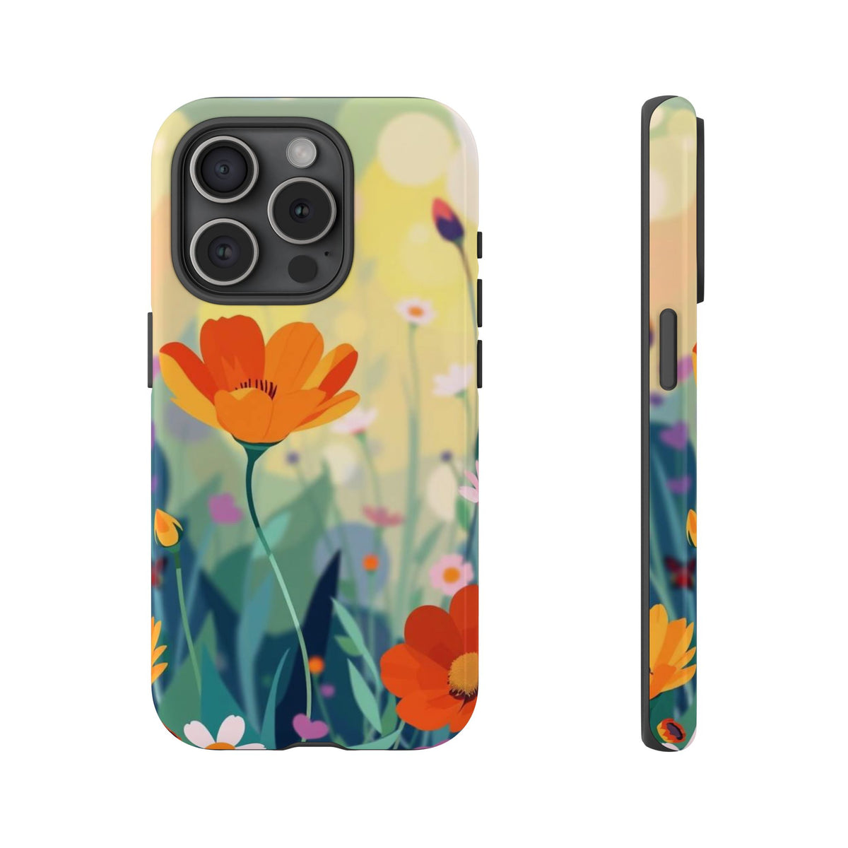 Pop Art Style Wildflower Design Phone Case - Multicolor Phone Case - iPhone 15 Pro / Glossy