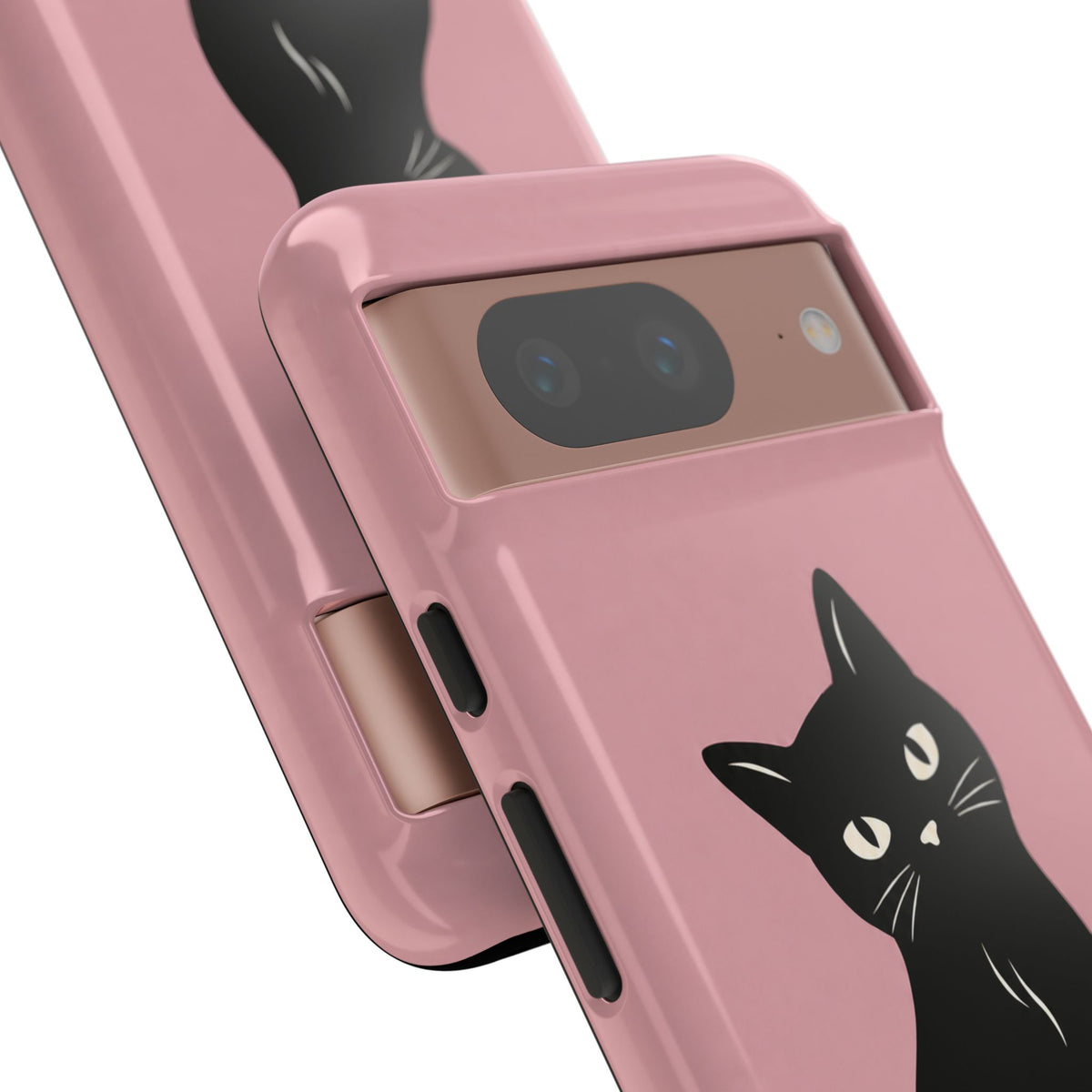 Minimalist Blush Pink & Black Cat Phone Case
