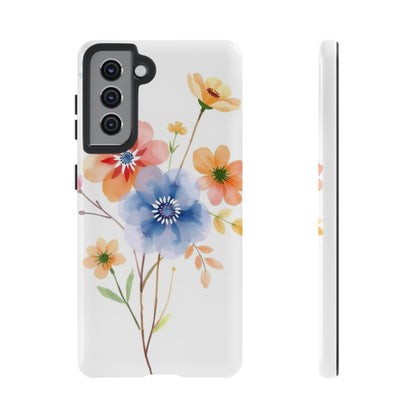 Samsung Galaxy S21 / Glossy Phone Case - Boho Chic Watercolour Bouquet Pattern Phone Case