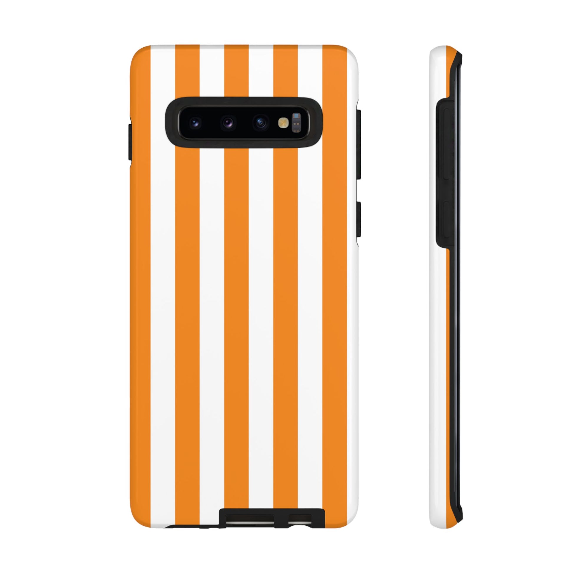 Simple Yellow & White Stripe Pattern Phone Case - White Phone Case