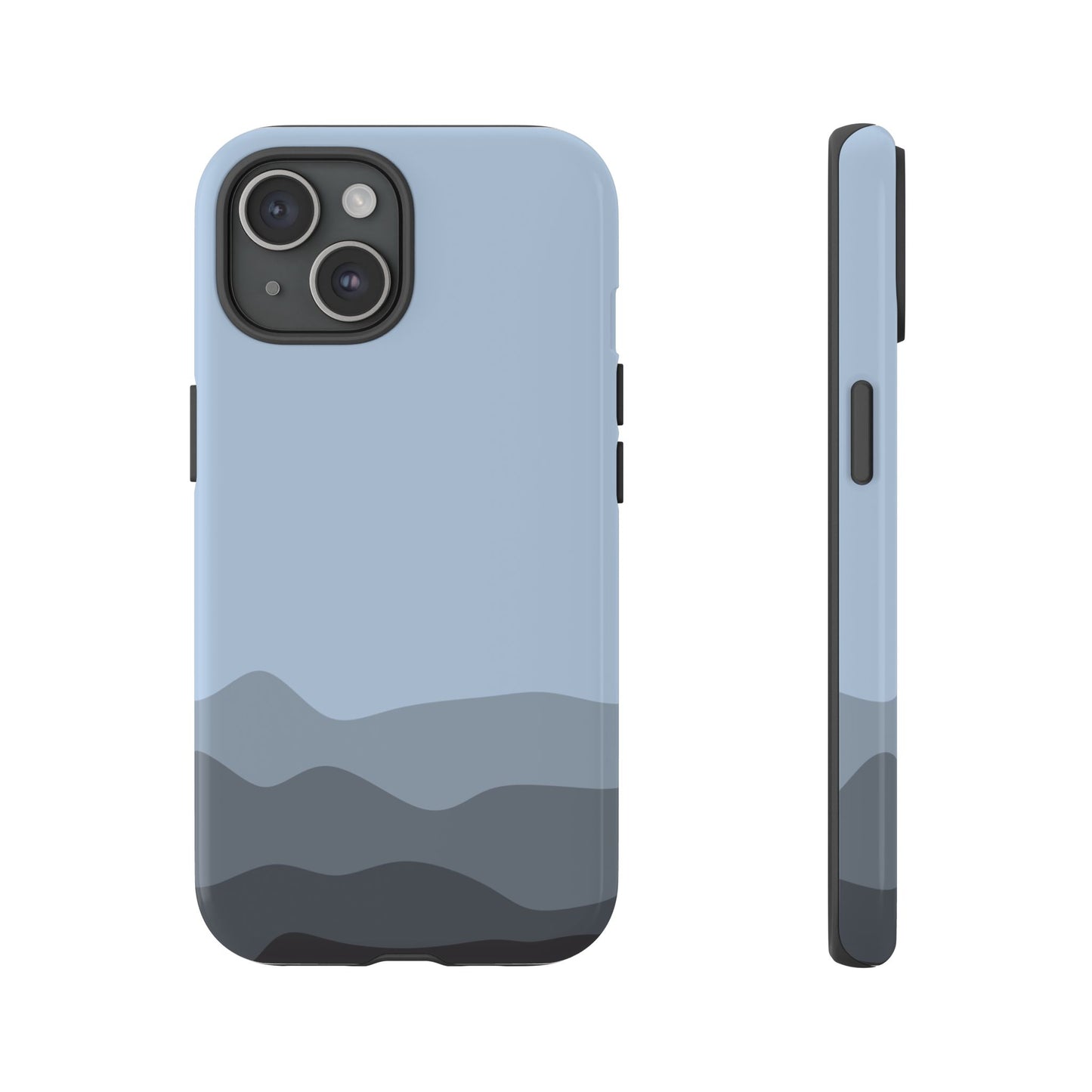 Blue Abstract Waves Protective Phone Case - Blue Phone Case - iPhone 15 / Glossy