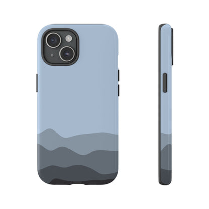 Blue Abstract Waves Protective Phone Case - Blue Phone Case - iPhone 15 / Glossy