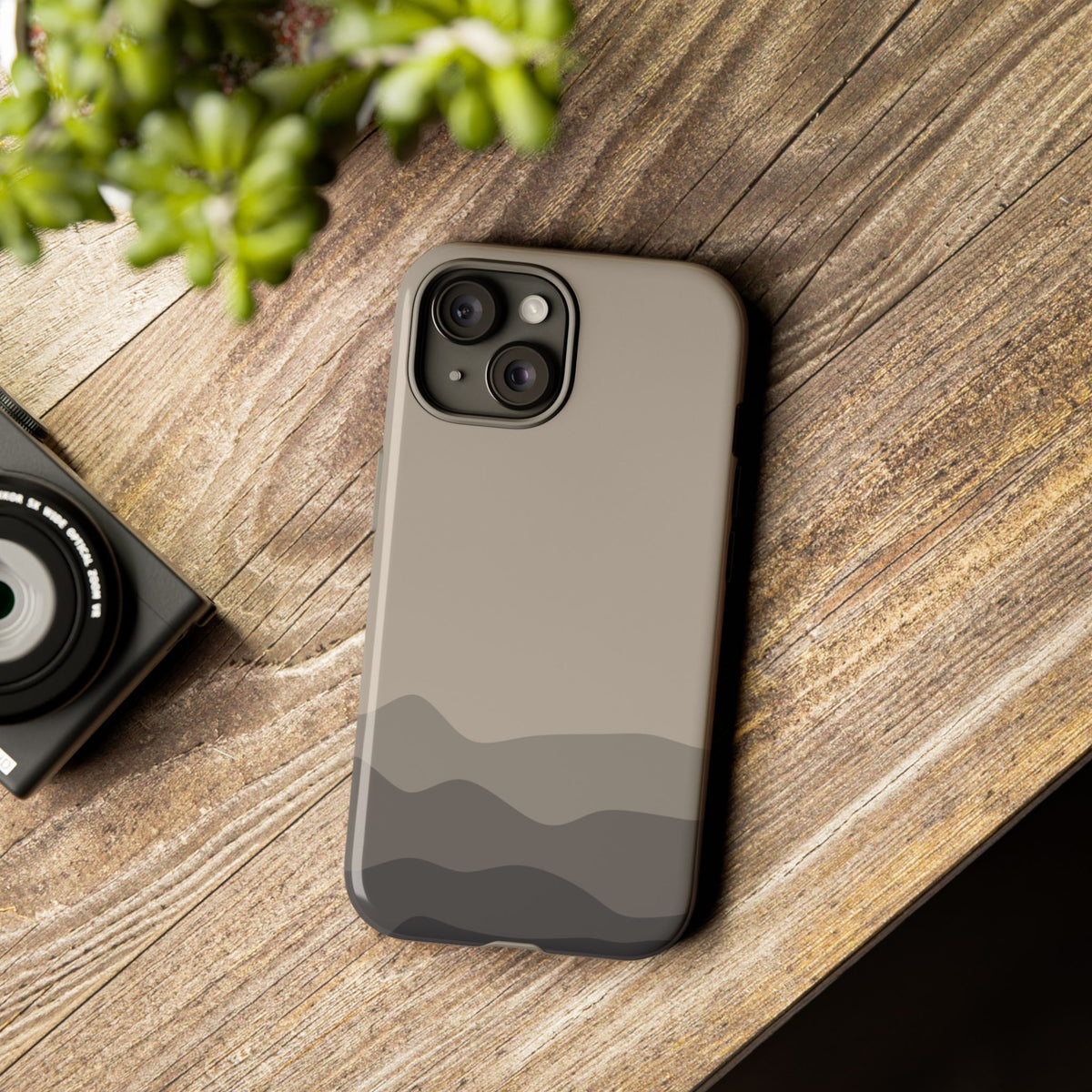 Beige Abstract Waves Protective Phone Case - Beige Phone Case