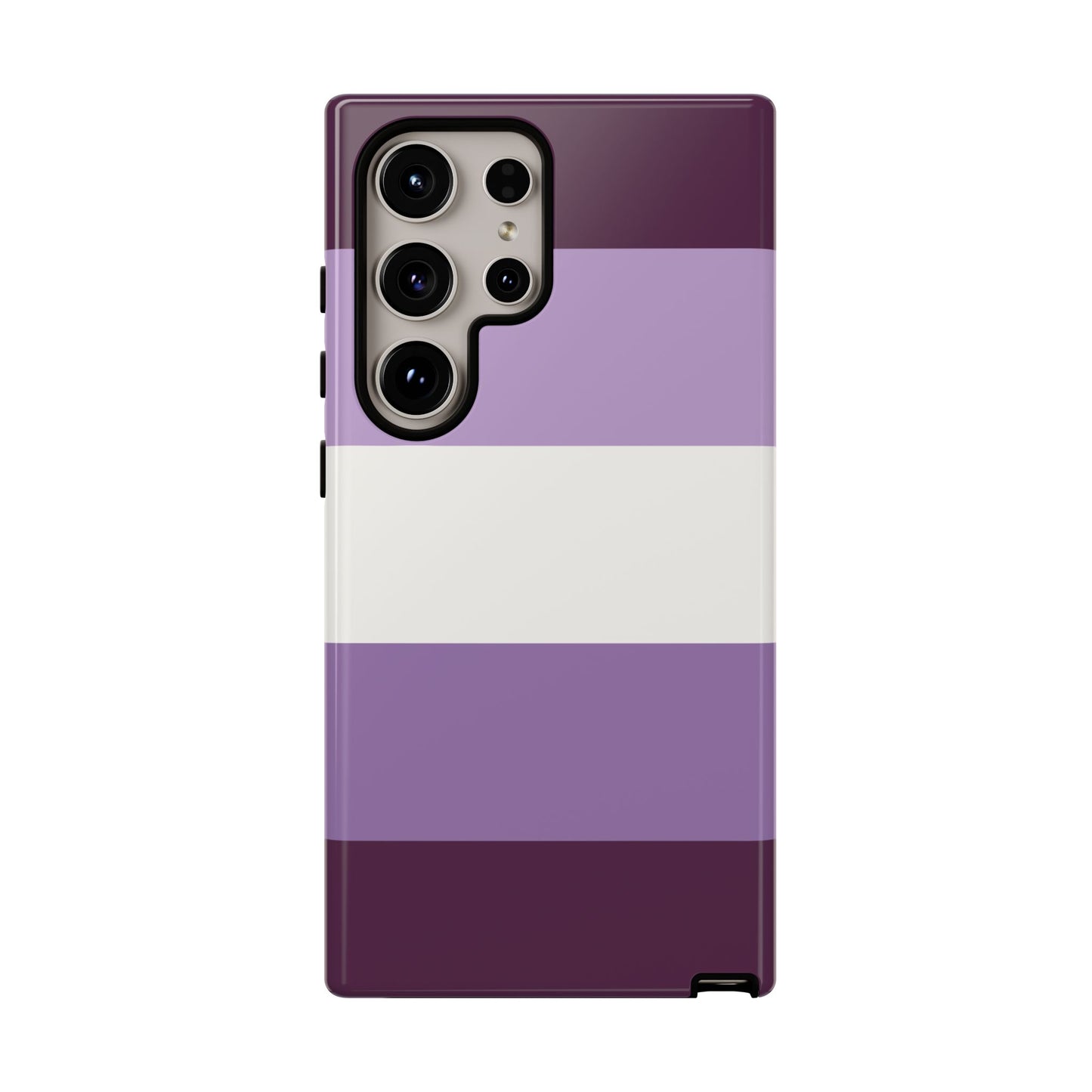 Samsung Galaxy S24 Ultra / Glossy Phone Case - Purple Stripe Pattern Phone Case