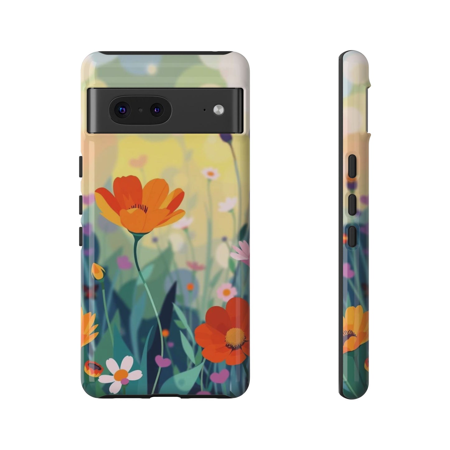 Google Pixel 7 / Glossy Phone Case - Pop Art Style Wildflower Design Phone Case