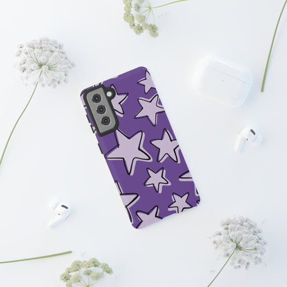 Violet Purple Doodle Star Phone Case