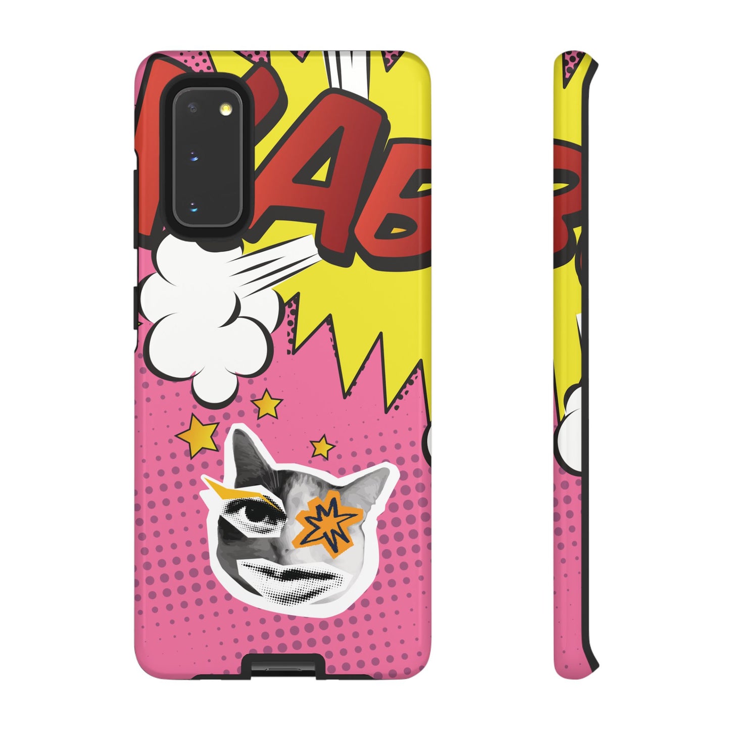 Bold Pink Pop Art Cat Phone Case - Pink Phone Case - Samsung Galaxy S20 / Glossy