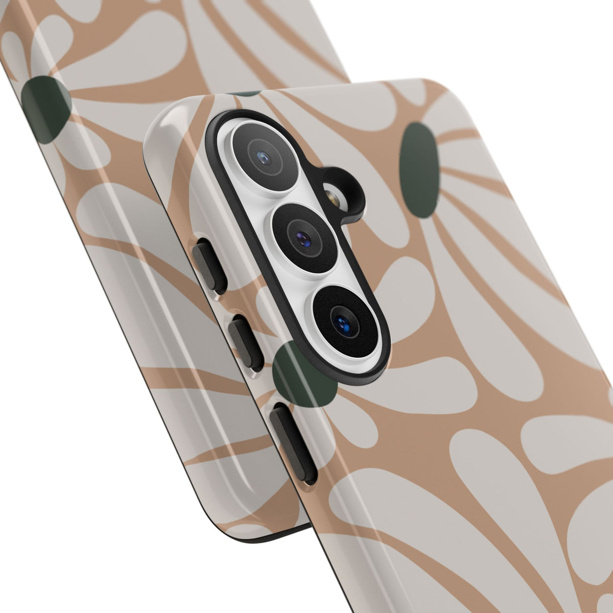 Retro Beige & White Daisy Pattern Phone Case - Beige Phone Case