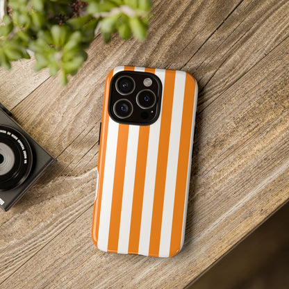 Simple Yellow & White Stripe Pattern Phone Case - White Phone Case