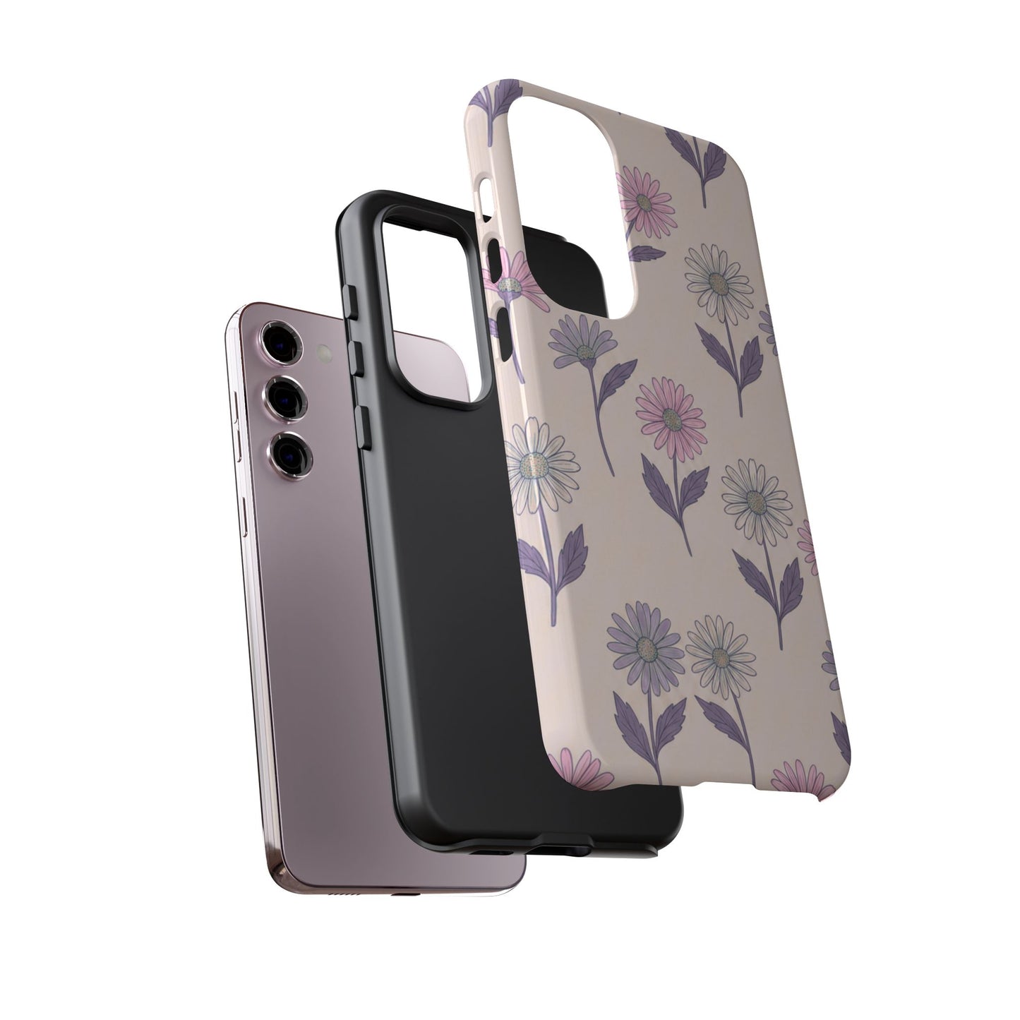 Pretty Pink & Purple Daisy Pattern Phone Case