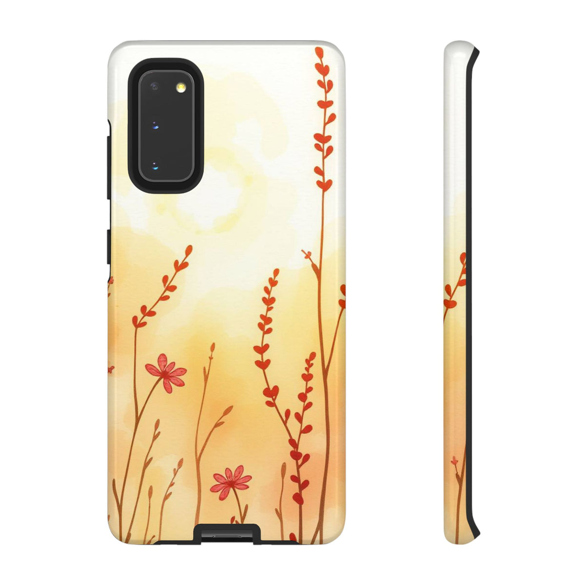 Boho Chic Watercolour Wildflower Dusk Pattern Phone Case - Multicolor Phone Case - Samsung Galaxy S20 / Glossy
