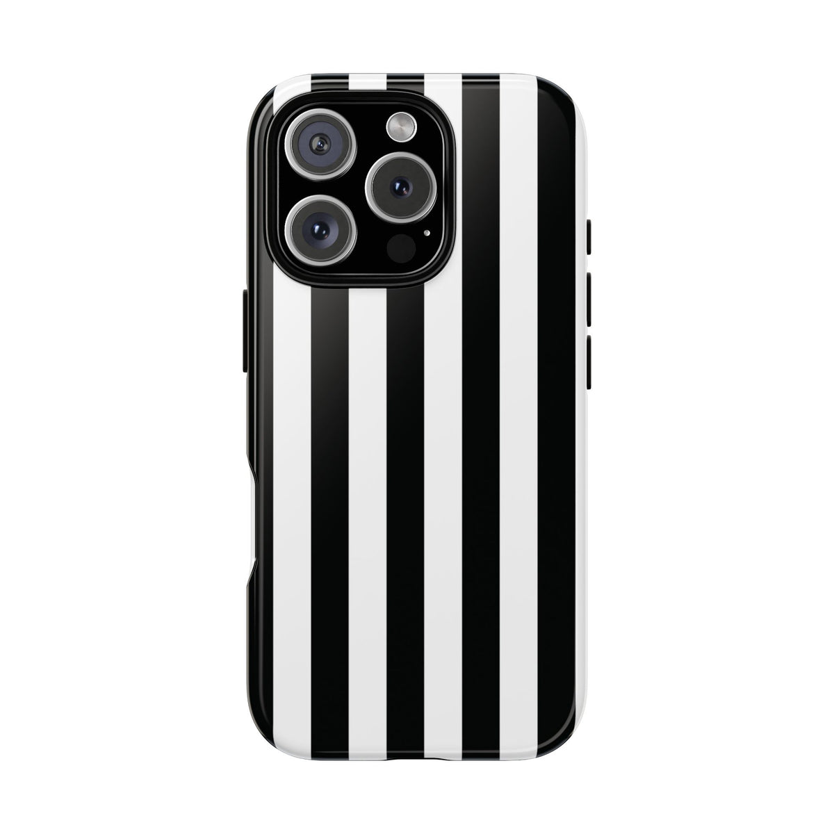 Simple Black & White Stripe Pattern Phone Case - White Phone Case - iPhone 16 Pro / Glossy