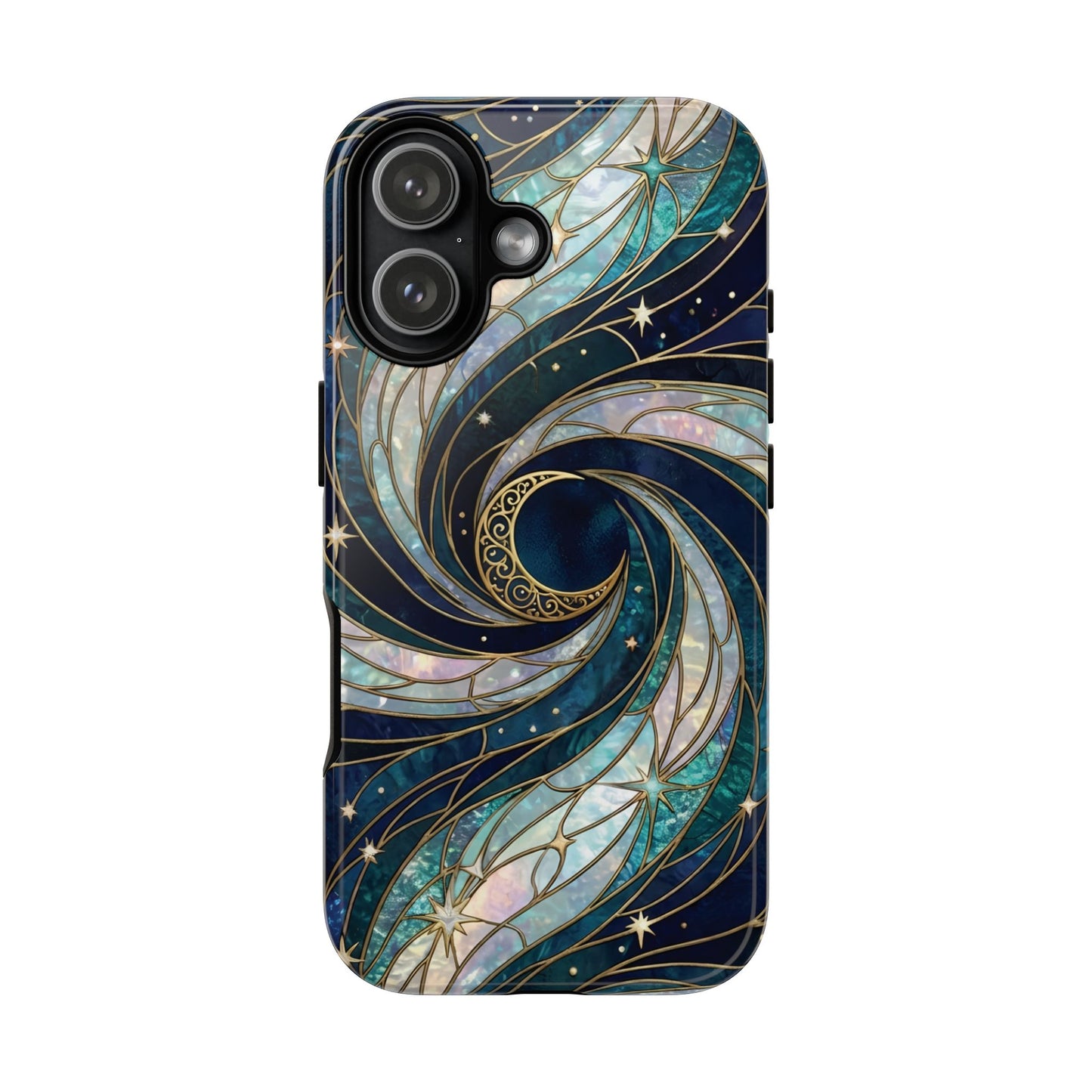 Elegant Navy & Teal Celestial Swirl Phone Case