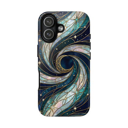 Elegant Navy & Teal Celestial Swirl Phone Case