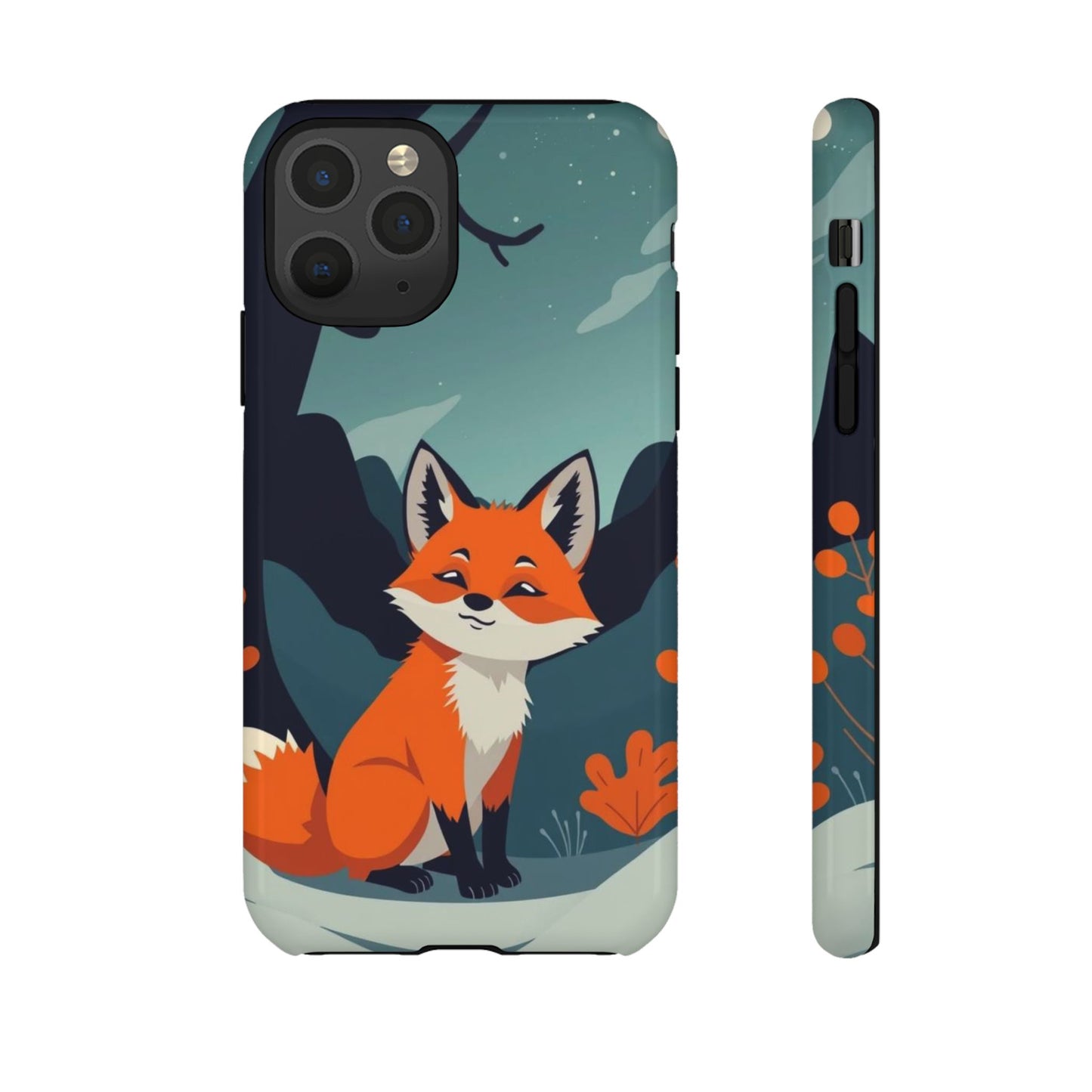 iPhone 11 Pro / Glossy Phone Case - Cute Fox Design Phone Case