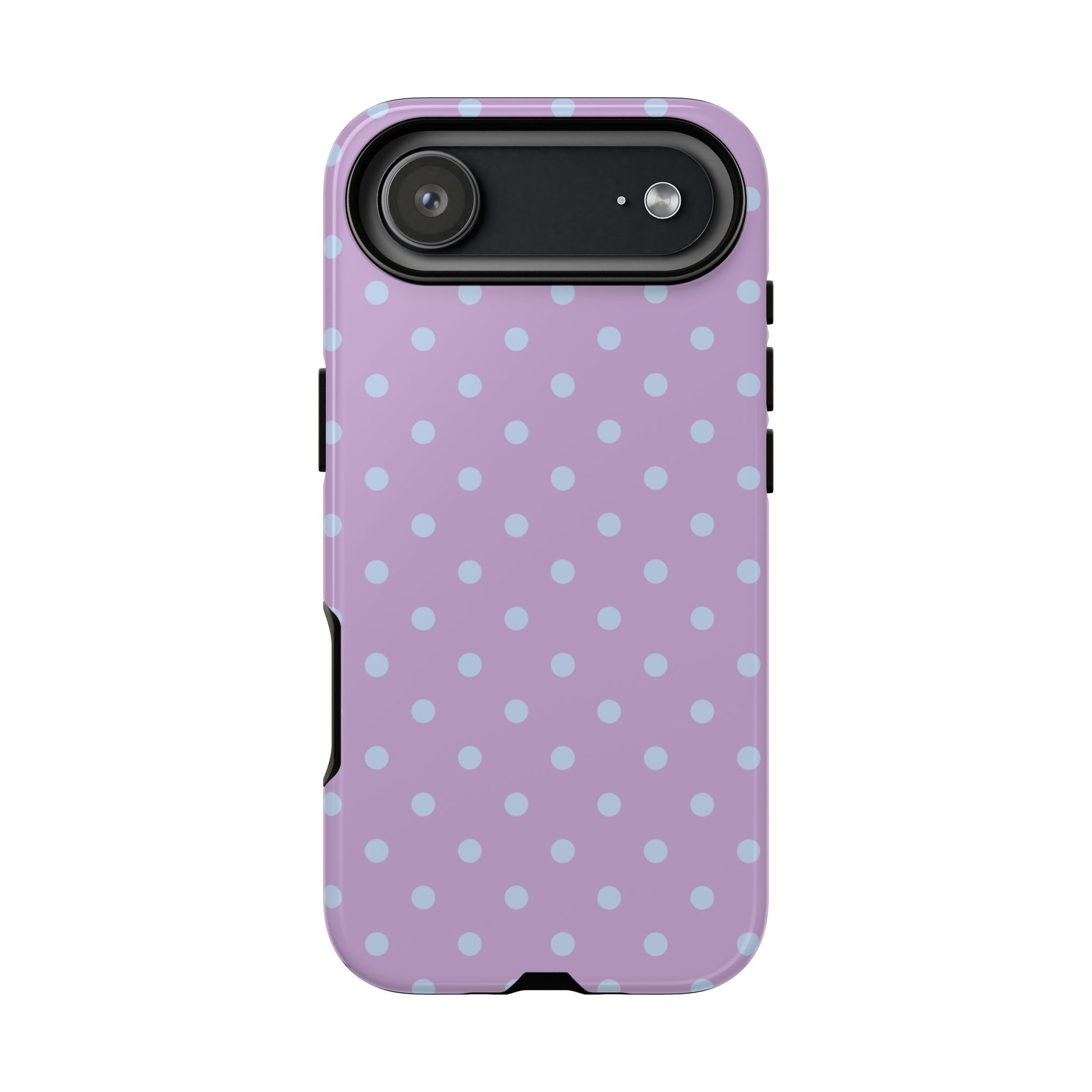 iPhone 17 Air / Glossy Phone Case - Trendy Lilac & Ice Blue Dot Pattern Phone Case