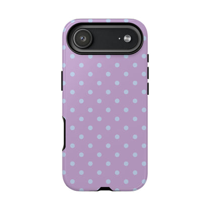 iPhone 17 Air / Glossy Phone Case - Trendy Lilac & Ice Blue Dot Pattern Phone Case