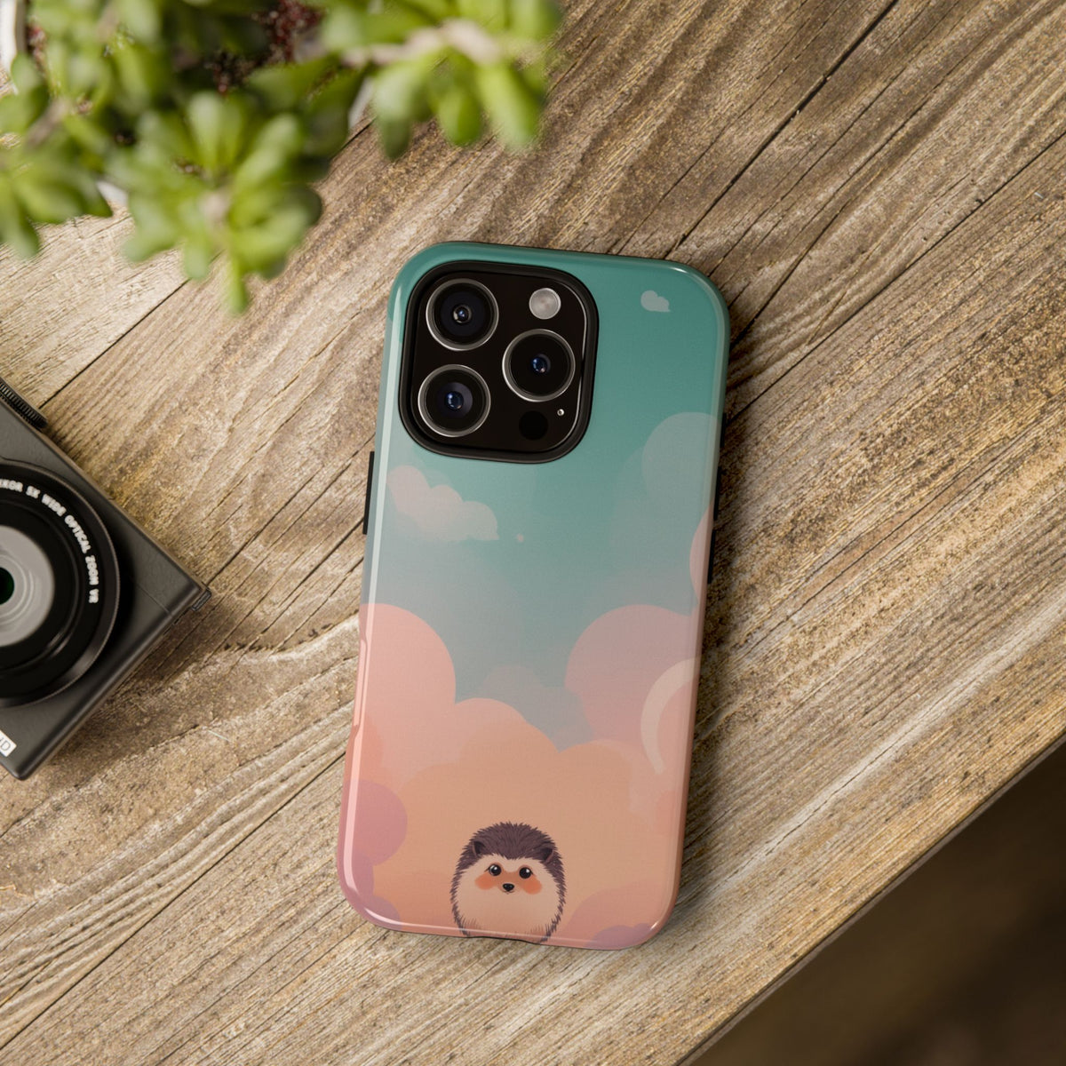 Cute Hedgehog & Cloud Design Phone Case - Multicolor Phone Case