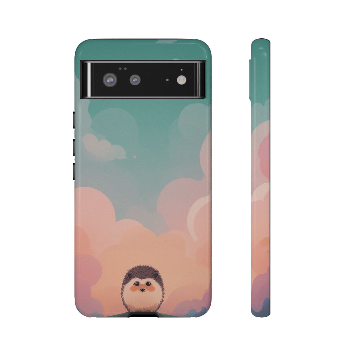 Cute Hedgehog & Cloud Design Phone Case - Multicolor Phone Case - Google Pixel 6 / Glossy