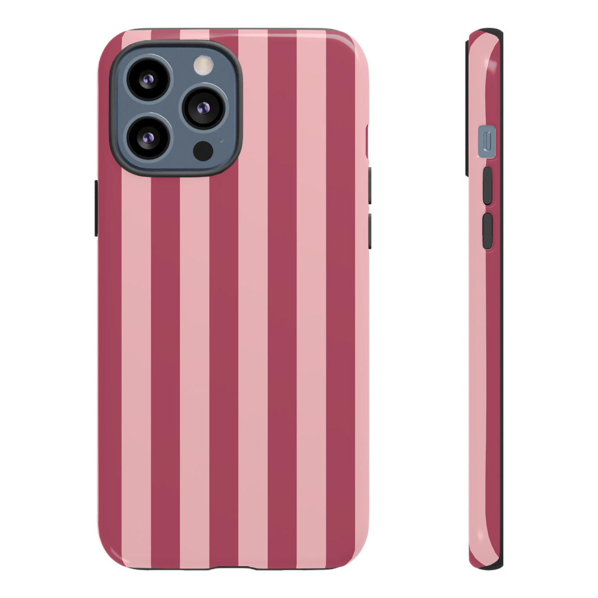 Pink Stripe Pattern Phone Case - Pink Phone Case - iPhone 13 Pro Max / Glossy