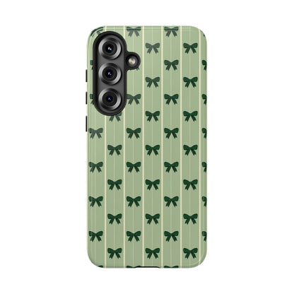 Retro Forest Green Bow Pattern Phone Case