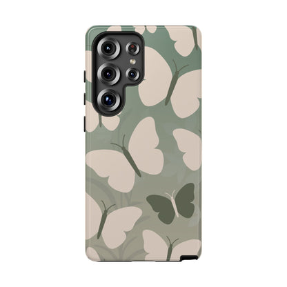Minimalist Light Green Butterfly Pattern Phone Case - Green Phone Case - Samsung Galaxy S25 Ultra / Glossy