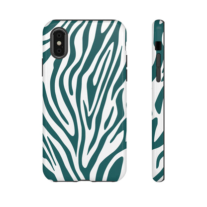 Graphic Teal Tiger Print Phone Case