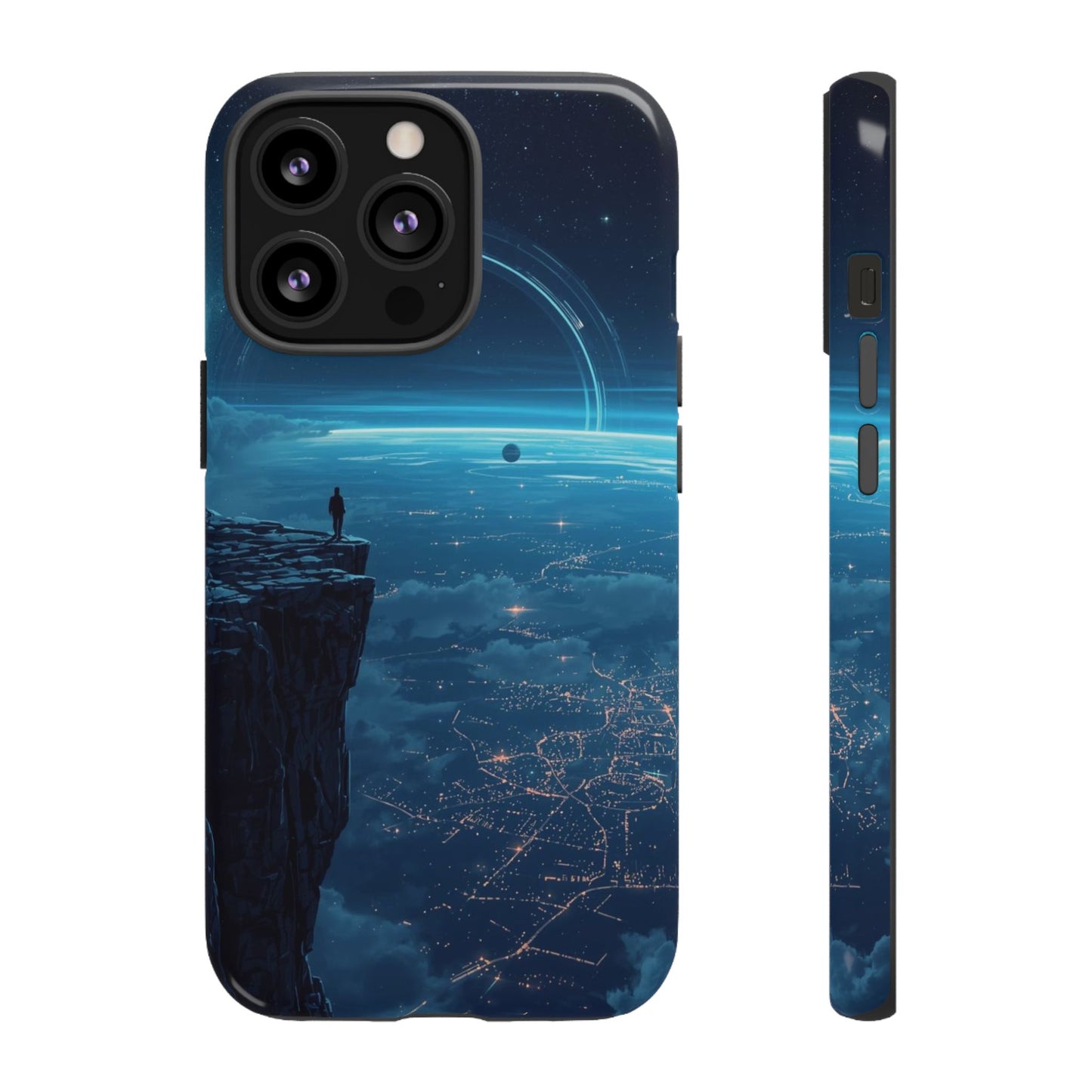 iPhone 13 Pro / Glossy Phone Case - Orbital Ring Horizon Sci-fi Phone Case