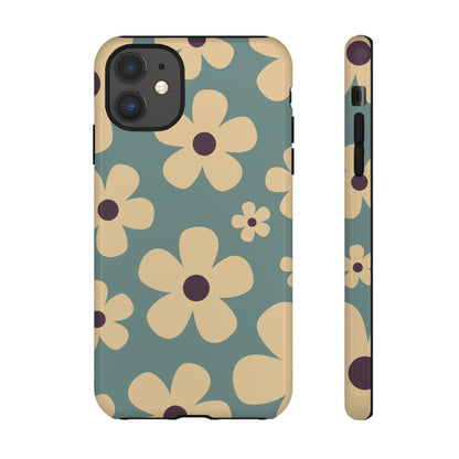 Cute Blue & Cream Daisy Pattern Phone Case - Blue Phone Case - iPhone 11 / Glossy
