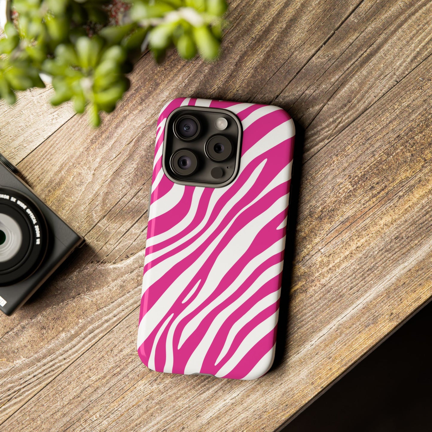 Modern Hot Pink Zebra Print Phone Case