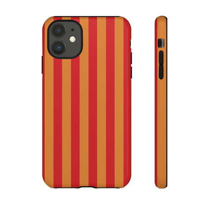 iPhone 11 / Glossy Phone Case - ’Orange & Red Stripe Pattern’ Phone Case
