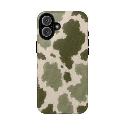 Stylish Olive Green Cow Print Phone Case