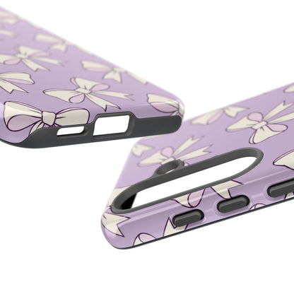 Chic Lilac Bow Pattern Phone Case