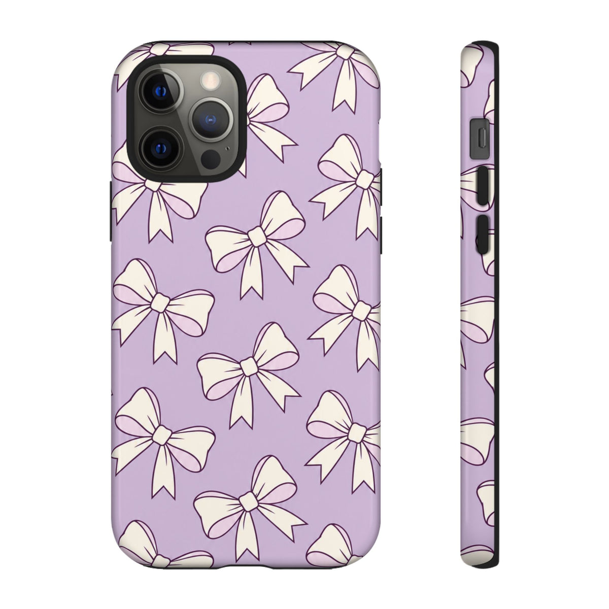Chic Lilac Bow Pattern Phone Case