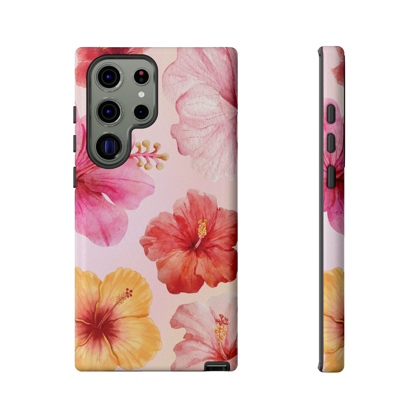 Samsung Galaxy S23 Ultra / Glossy Phone Case - ’Pink Hibiscus Pattern #1’ Phone Case